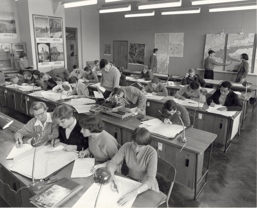 [Geography students at work]