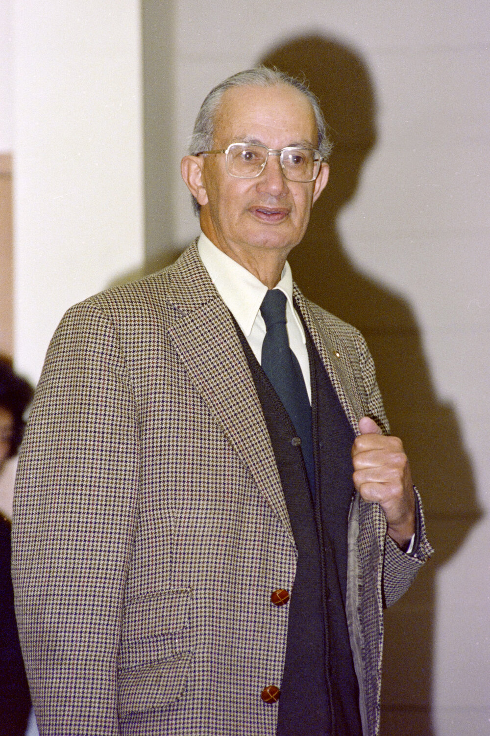 Wiremu Parker in the foyer of Hugh Mackenzie block during dawn dedication of the poupou Taraika