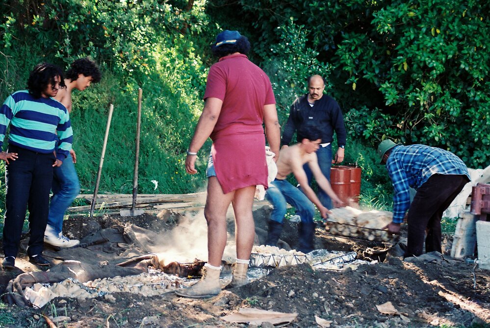 Hangi is prepared for the opening of Te Tumu Herenga Waka