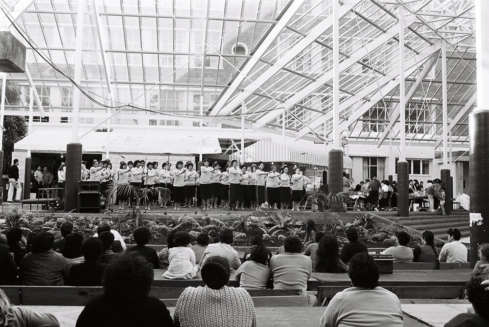 Te Akona Māori Club perform in the quad as part of the opening of Te Tumu Herenga Waka