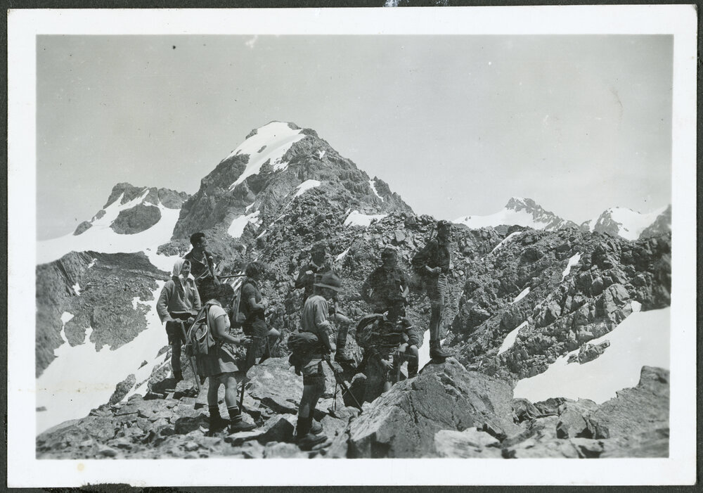 Ascent of Mt Harper. Mt Murchison in right background