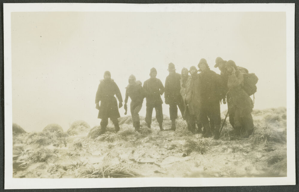 The [tramping] party on The Quoin Ridge