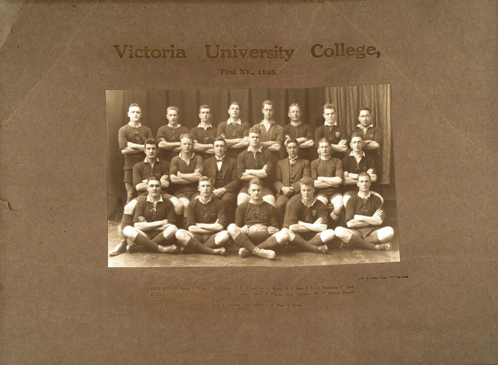 Victoria University College, First XV., 1925