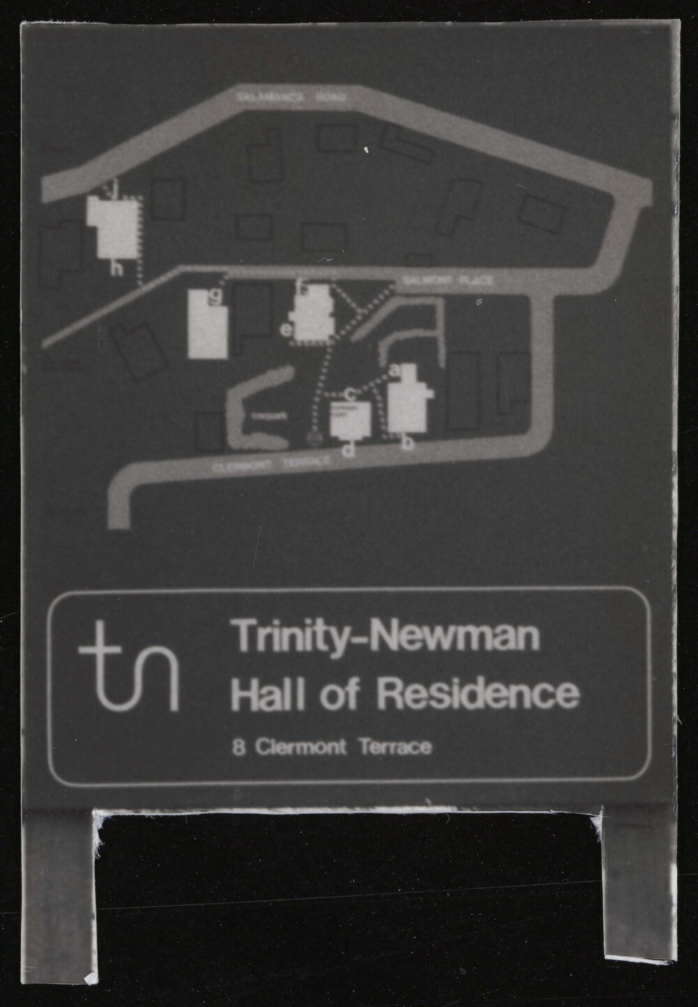 Sign for the Trinity-Newman Hall of Residence