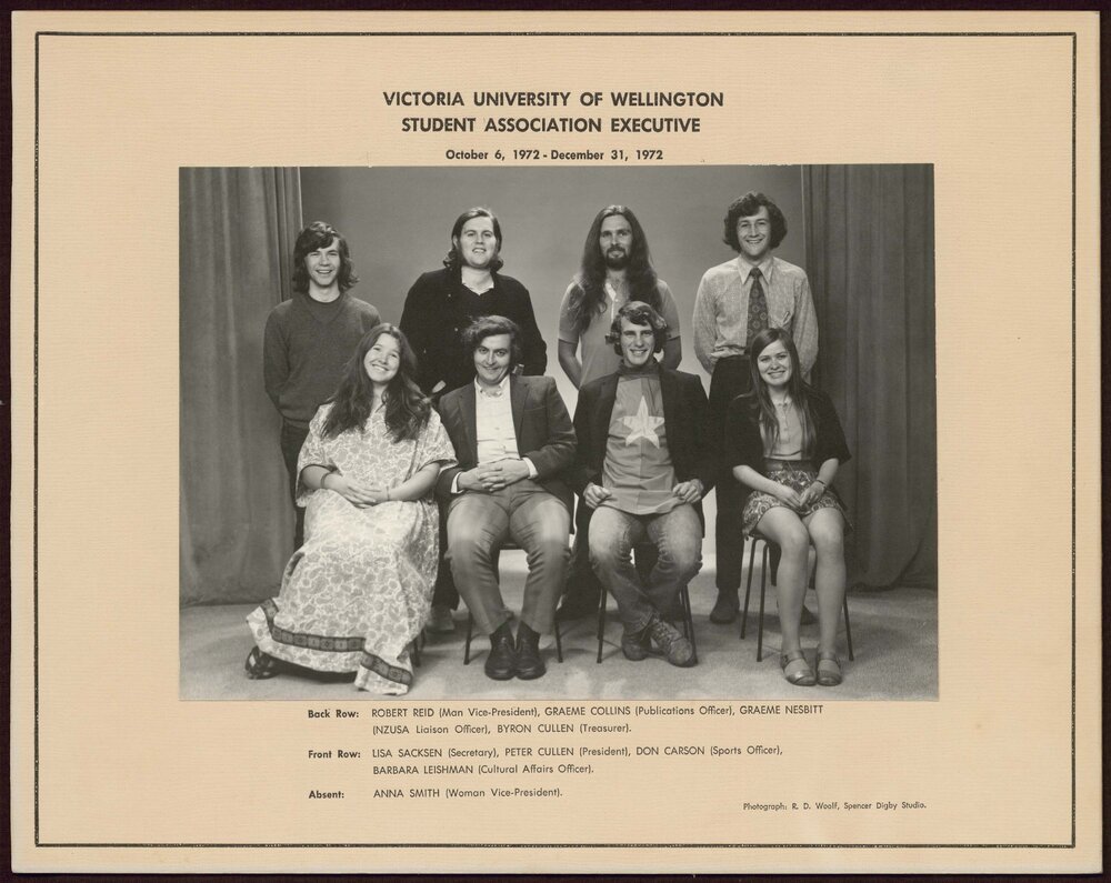Victoria University of Wellington Students' Association Executive 1972 (October 6 - December 31)