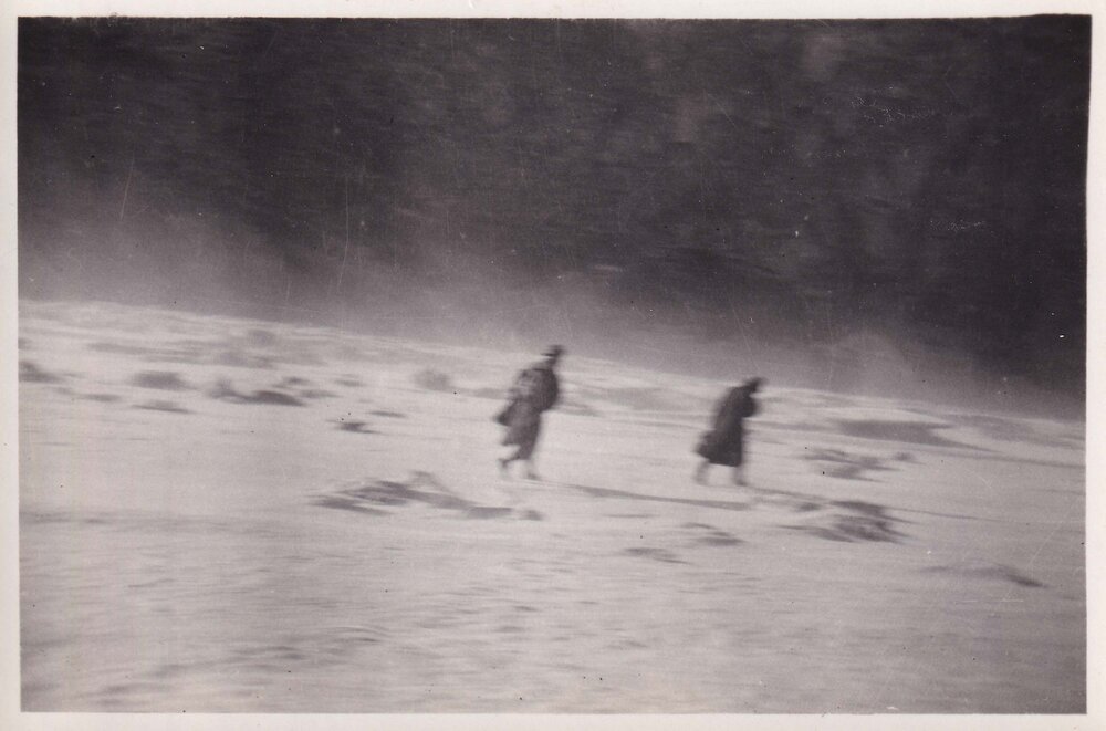 Two people crossing the Yellow river