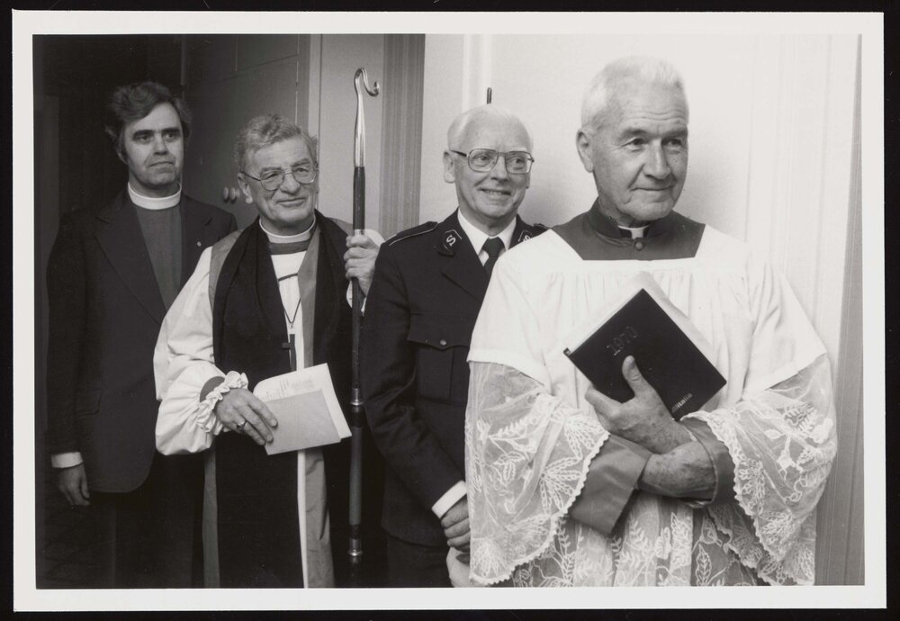 Photograph of Rev. John Murray, Rt. Rev. Edward Norman, Commissioner L.A. Goffin and Rt. Rev. Msgr. John Durham