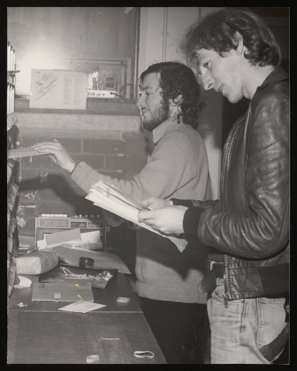 Peter Rochford and Robert Cross sorting mail