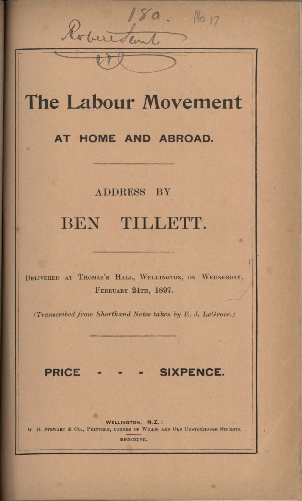 The Labour Movement at home and abroad
