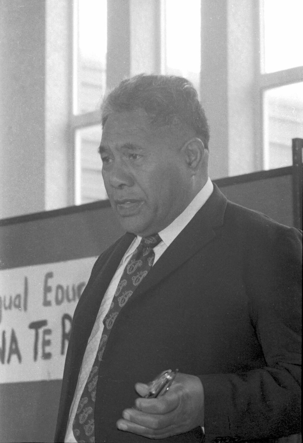 Te Napi Tutewehiwehi Waaka[?] at Te Rā o te Reo Māori 1973