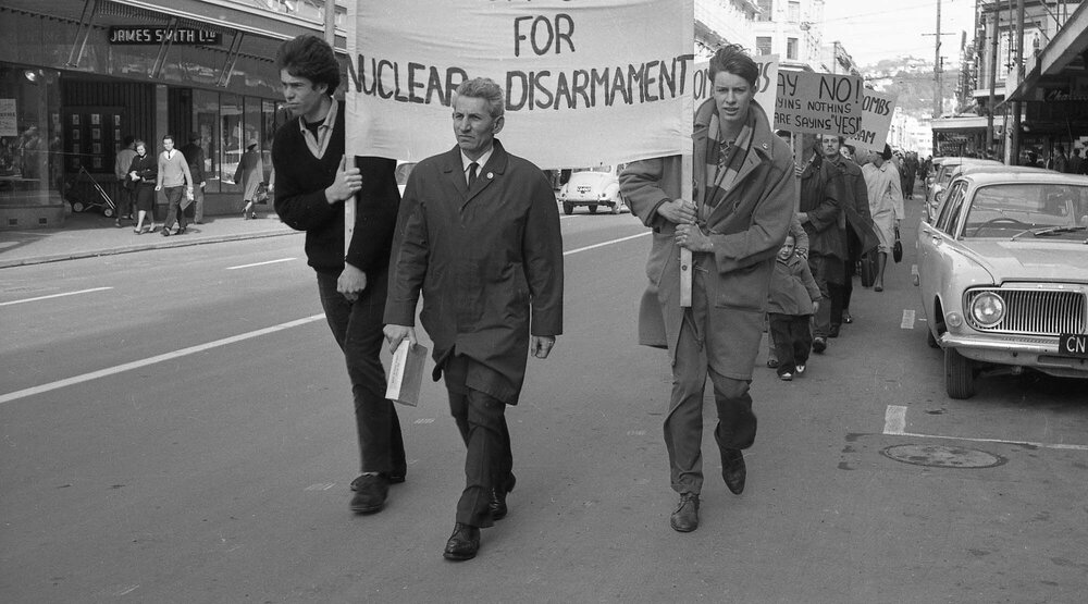 Campaign for Nuclear Disarmement protest march on Manners Street