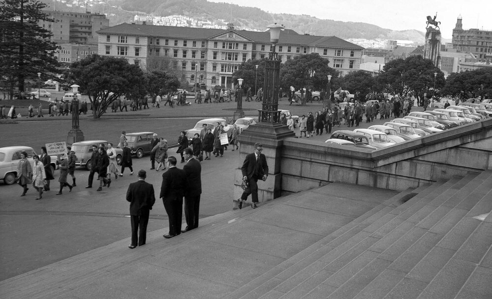 Peace march arriving at Parliament 