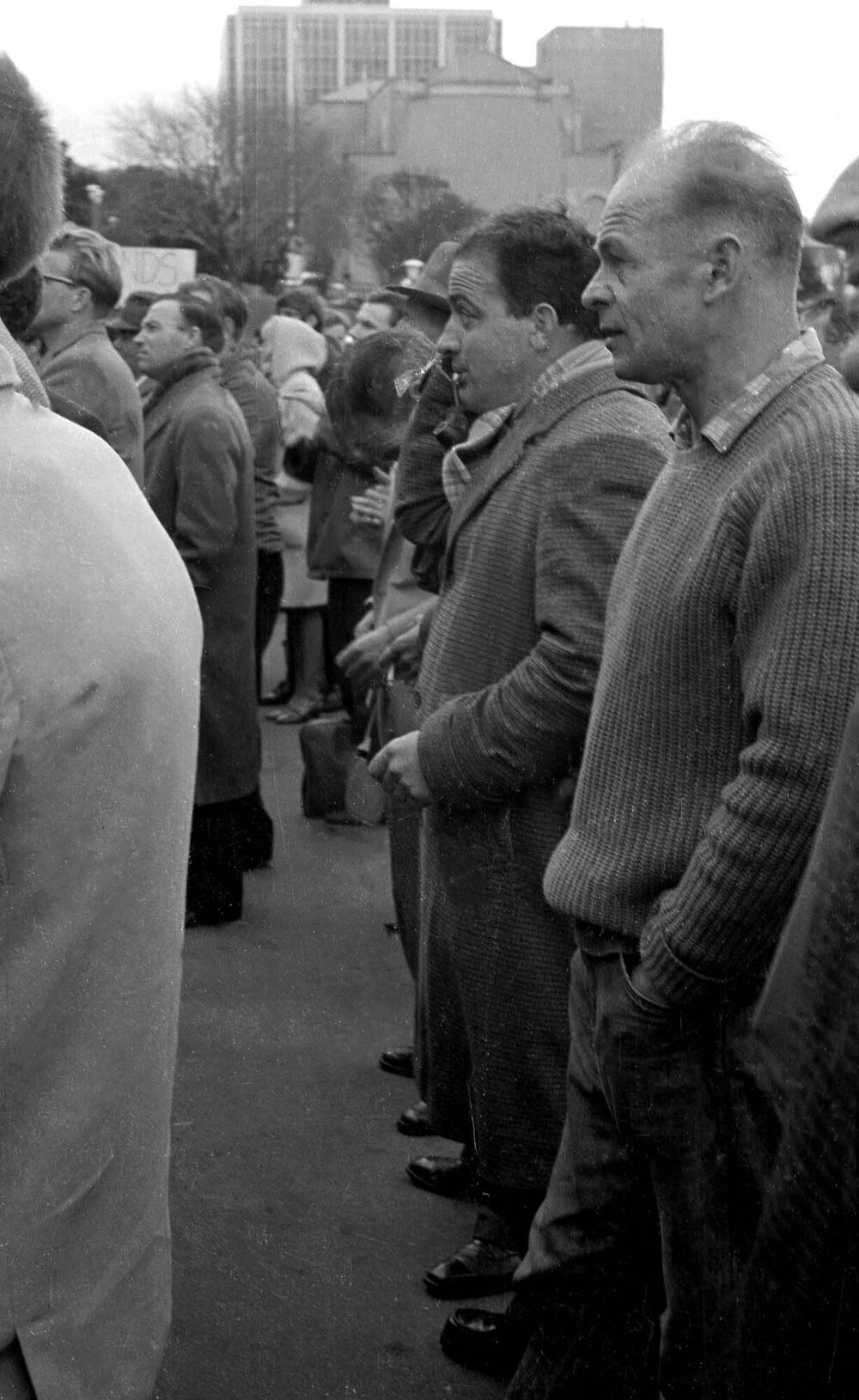 Peace march members at Parliament