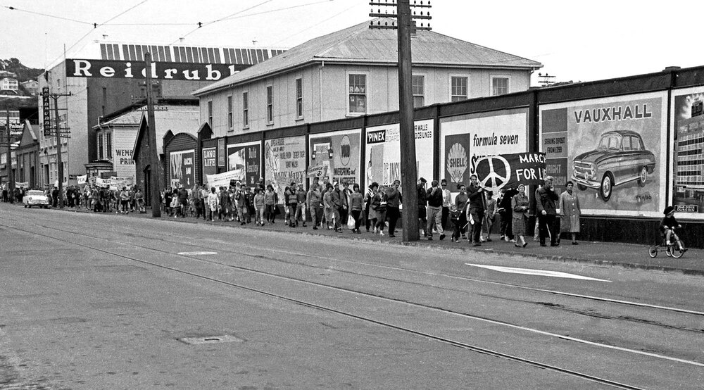 Campaign for Nuclear Disarmament peace march on Throndon Quay