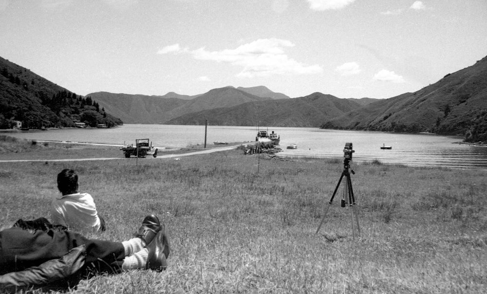Students looking towards jetty at Curious Cove