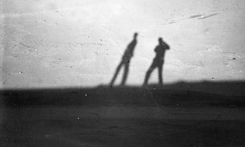 Students shadows on Zoology trip to Castlepoint 