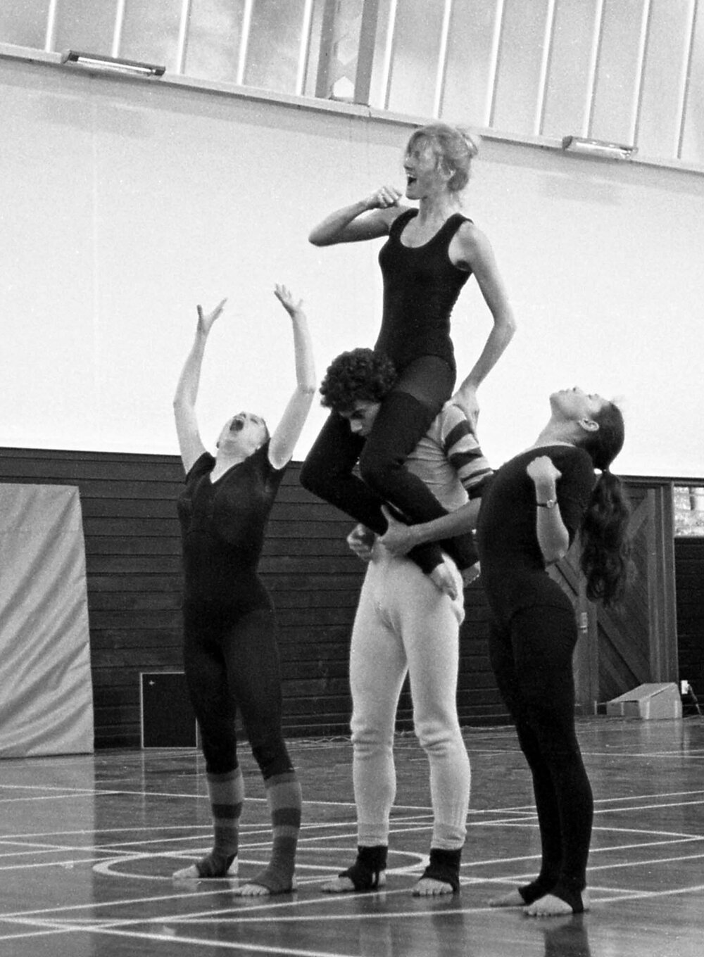 Gymnastics quartet practice in the Victoria University gym [1]