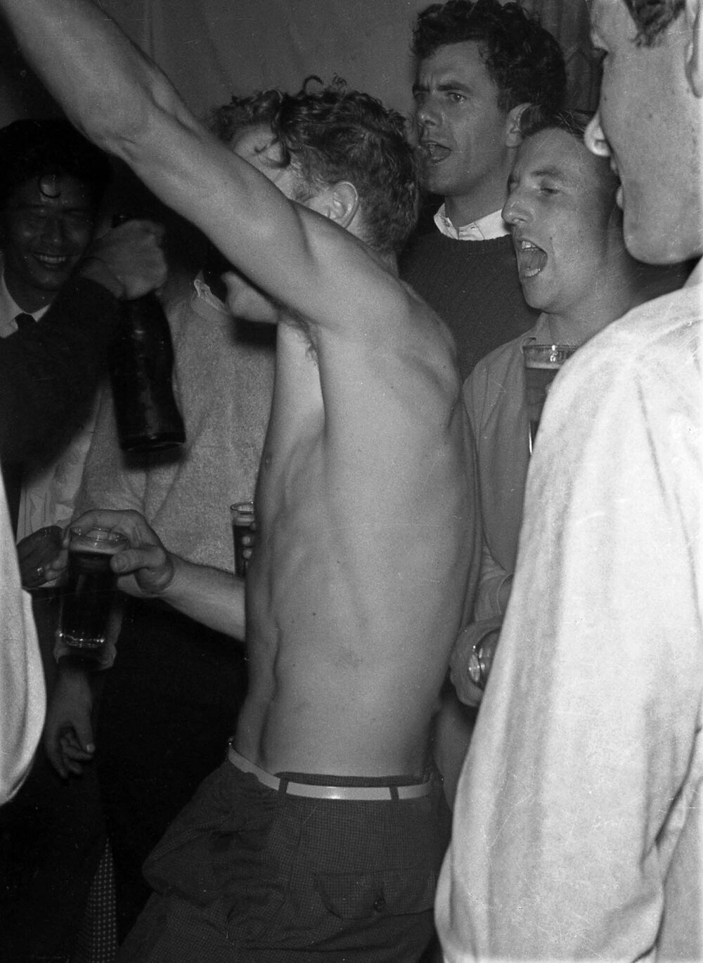 Weir House residents at a flat party