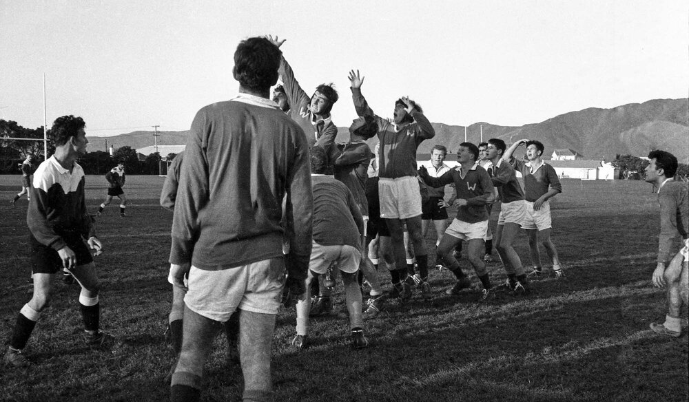 Weir House rugby team jumping in lineout