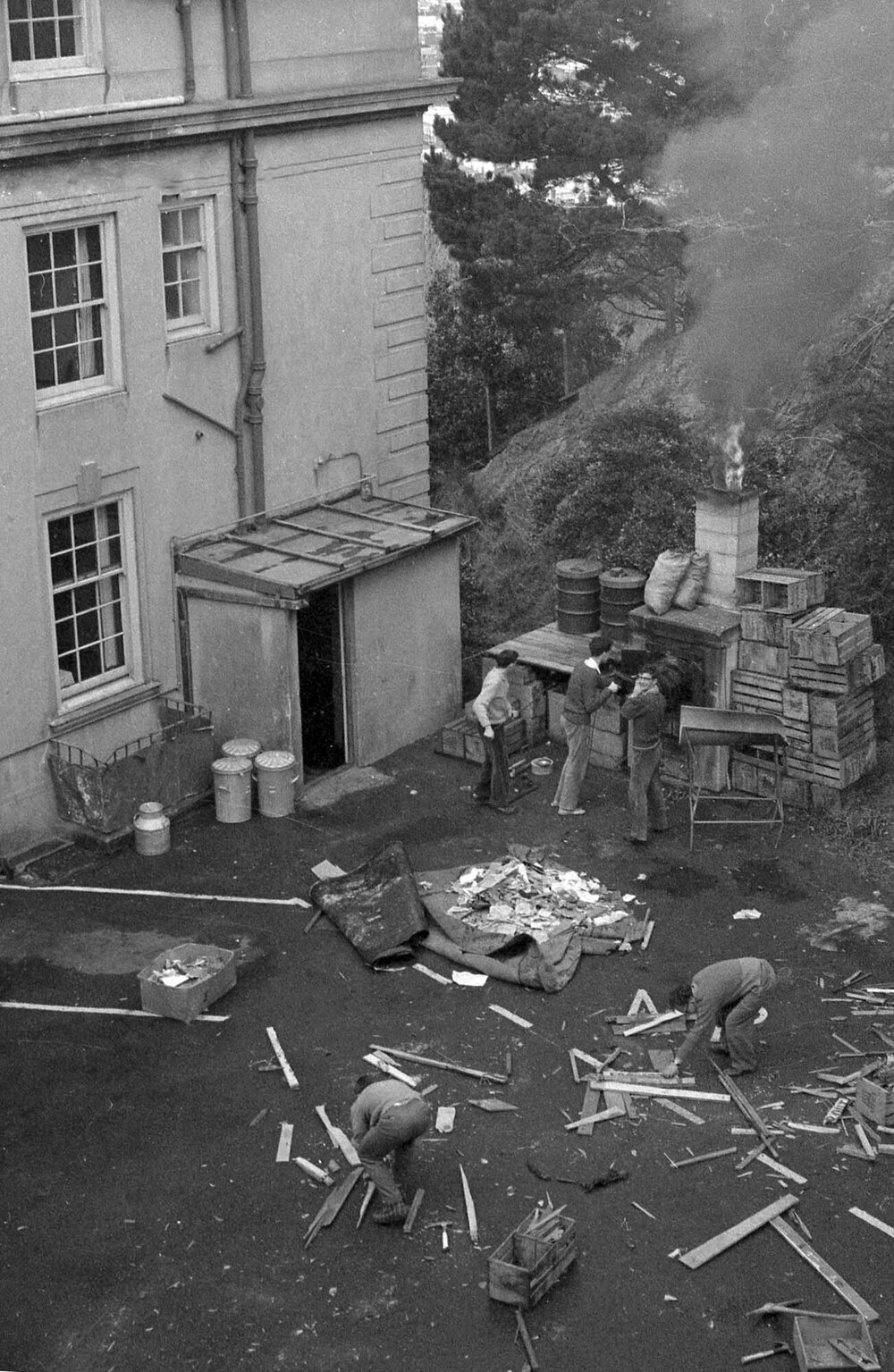 Weir residents stoking the rubbish burner