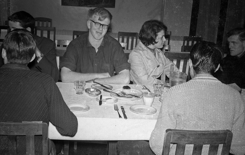 Tony Haas at dinner in Weir House