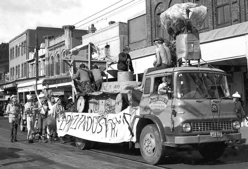Float in the annual student procession through Wellington 