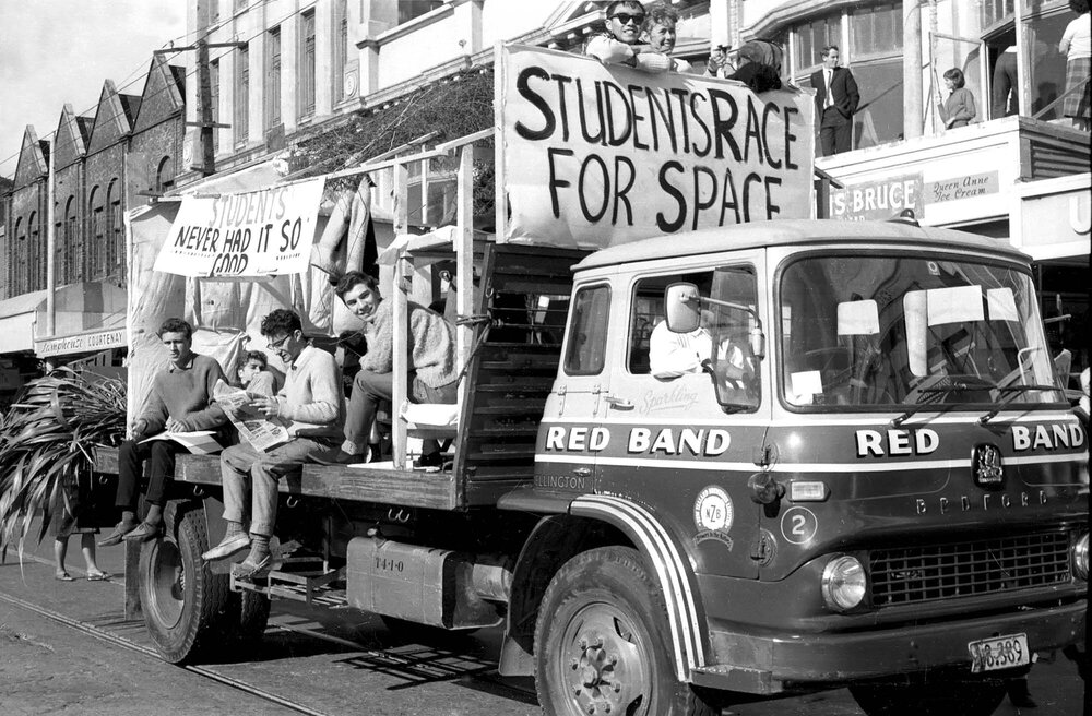 Race for Space float for the annual student procession through Wellington