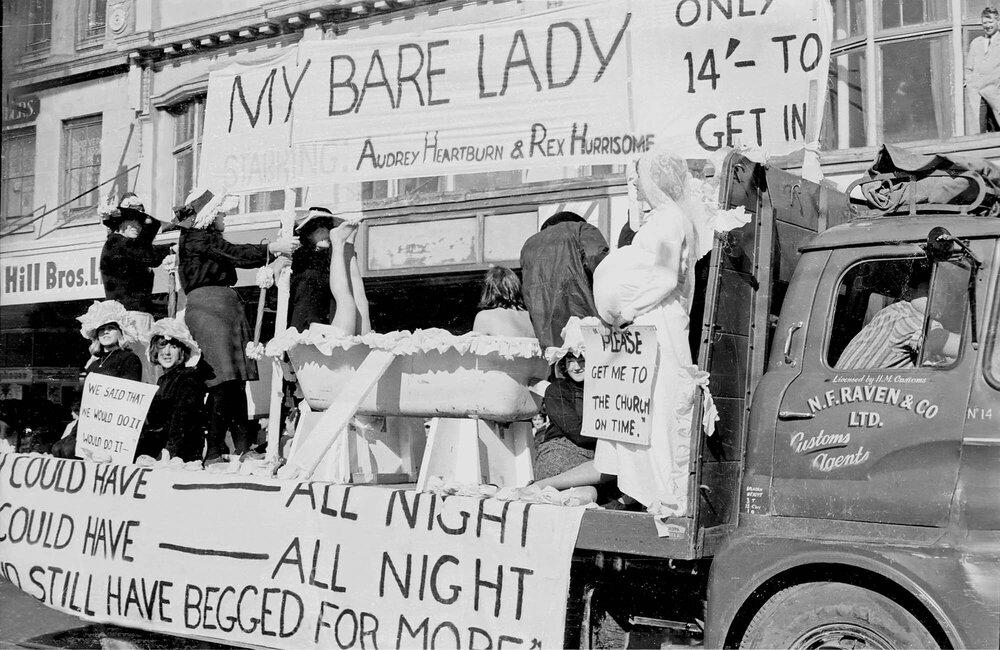 My Bare Lady float for the annual student procession through Wellington