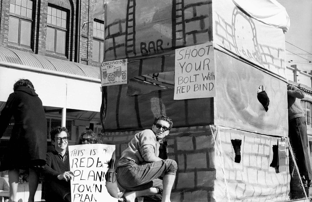 Large float for the annual student procession through Wellington