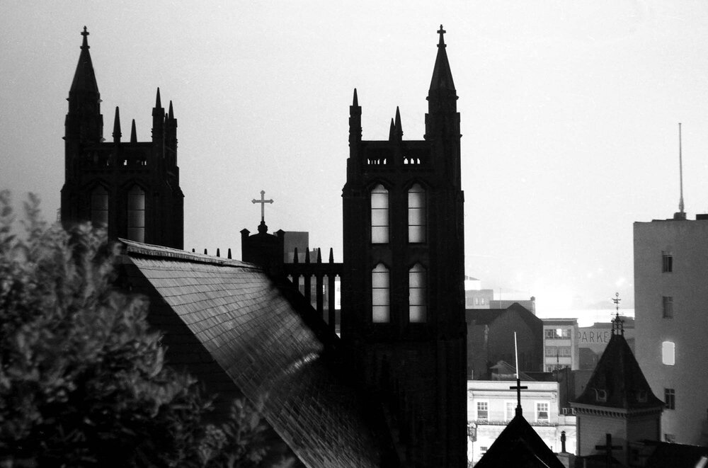 St Mary's Cathedral in the night mist