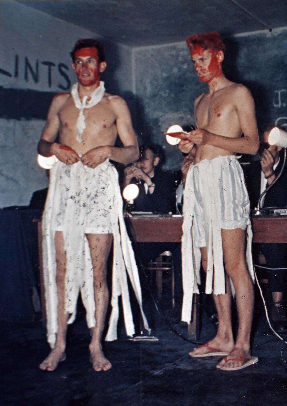 Donald Laing and friend at Weir House initiation