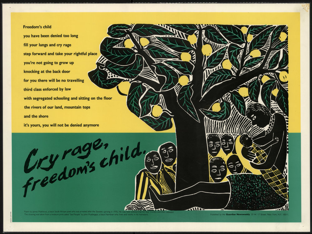 'Cry rage, freedom's child.'