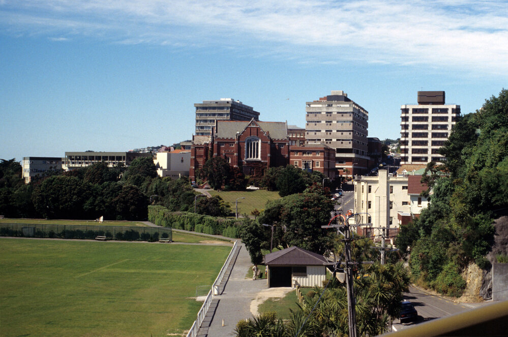 Slide 75 Kelburn campus with Hunter building at forefront