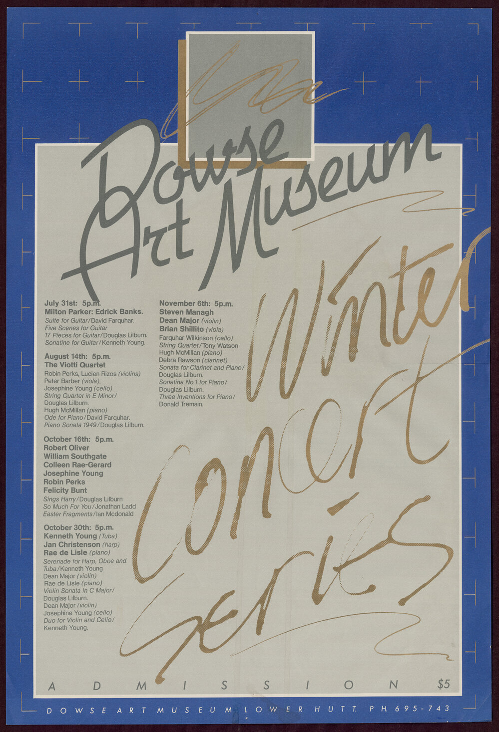 Dowse Art Museum Winter Concert Series.