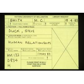 Slide 43 Library yellow request card