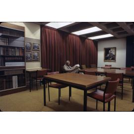 Slide 55 Person reading in J.C. Beaglehole Room, Level 5