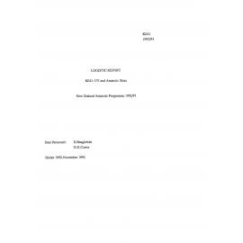 Report on Victoria University of Wellington Antarctic Expedition 1992-93