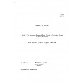 Report on Victoria University of Wellington Antarctic Expedition 1993-94