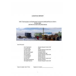 Report on Victoria University of Wellington Antarctic Expedition 2002-03