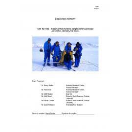 Report on Victoria University of Wellington Antarctic Expedition 2003-04