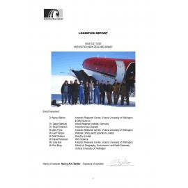 Report on Victoria University of Wellington Antarctic Expedition 2006-07
