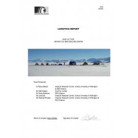 Report on Victoria University of Wellington Antarctic Expedition 2007-08