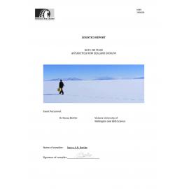 Report on Victoria University of Wellington Antarctic Expedition 2008-09