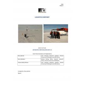 Report on Victoria University of Wellington Antarctic Expedition 2009-10