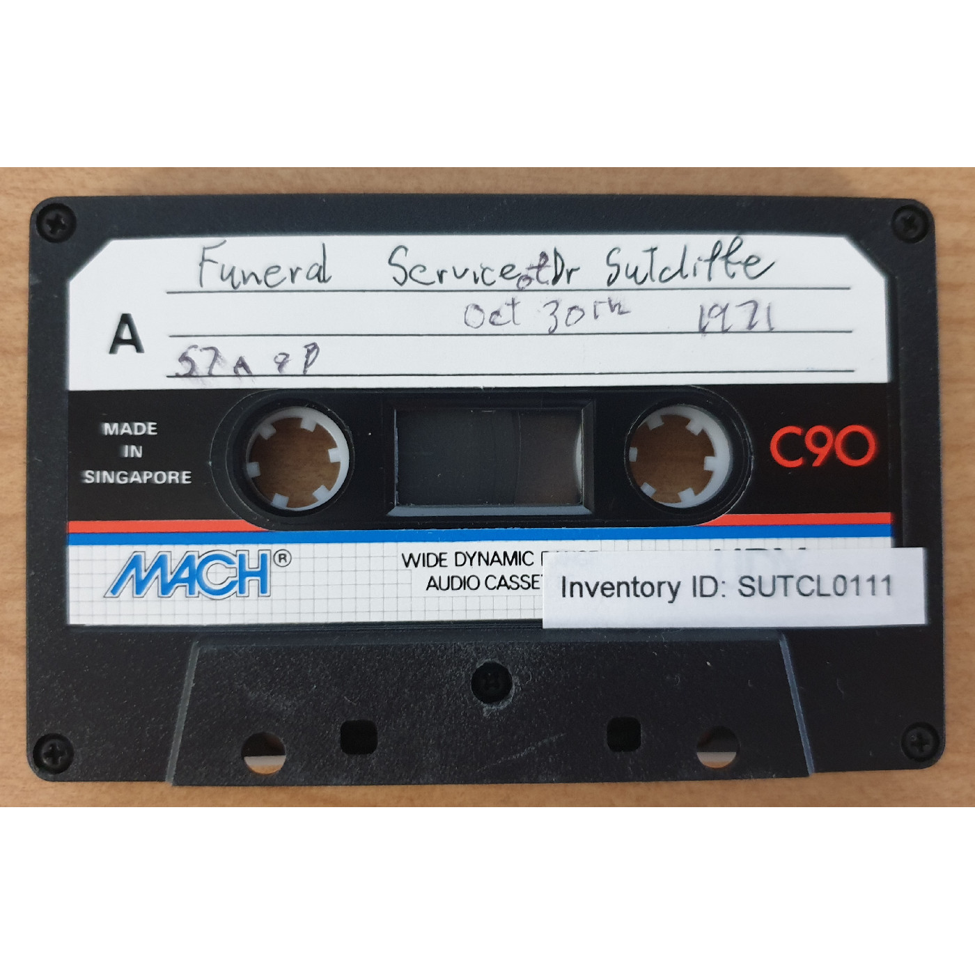 Funeral Service of Dr. Sutcliffe