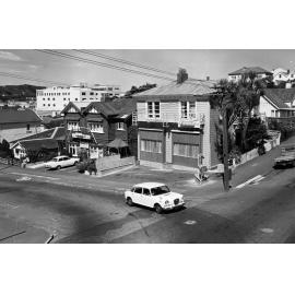 [Corner of Ghuznee Street and The Terrace. Hampshire House on corner.]