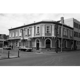 [Corner of Lorne Street and unidentified street, Te Aro area, Wellington]