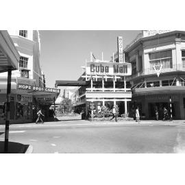 [Entrance to Cuba Mall, Wellington, showing Hope Brothers Corner and Woolworth's Building]
