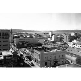 [View from roof of Dental Clinic, Willis Street, Wellington, showing Brunswick Hotel, Willis St, and Lambton Harbour]