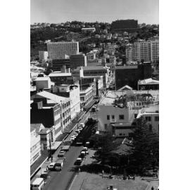 [View from roof of Inland Revenue Department, showing Dixon Street, towards The Terrace, Wellington]